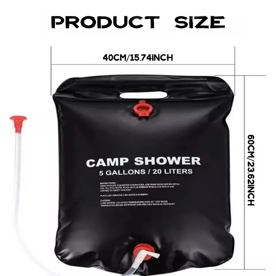 Portable Solar Shower Bag for Camping & Outdoor Use