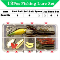 Fishing Lure Kit with Tackle Box for Bass & Pike