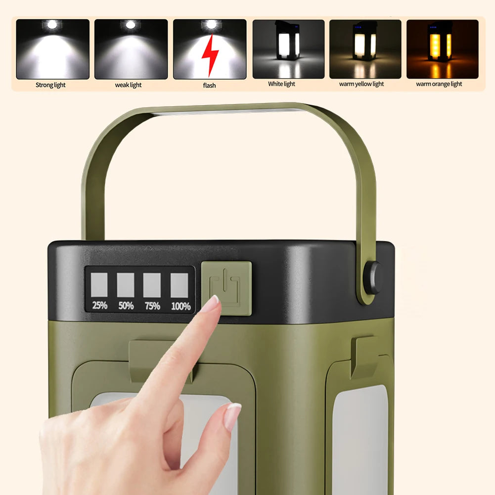 Rechargeable Solar Camping Lantern – Portable LED Flashlight for Outdoors