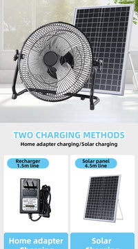 Battery Operated Solar Fan – Portable Indoor & Outdoor Fan with USB Phone Charging Output