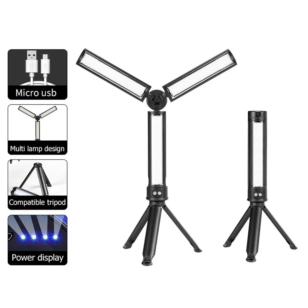 LED Emergency Floodlight Work Lamp with USB Charging & Bracket