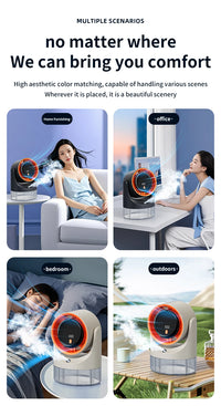 TINSOL Mini Mist Cooling Fan – 360° Adjustable Ice-Cool Humidifier Air Circulator