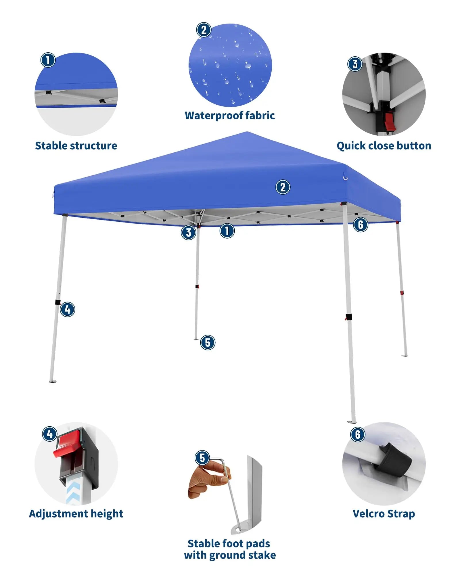 10x10 Pop Up Canopy Tent Waterproof Outdoor Shelter