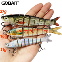 8-Segment Swimbait Fishing Lure – Slow Sinking Jointed Bass & Carp Hard Bait with Treble Hooks