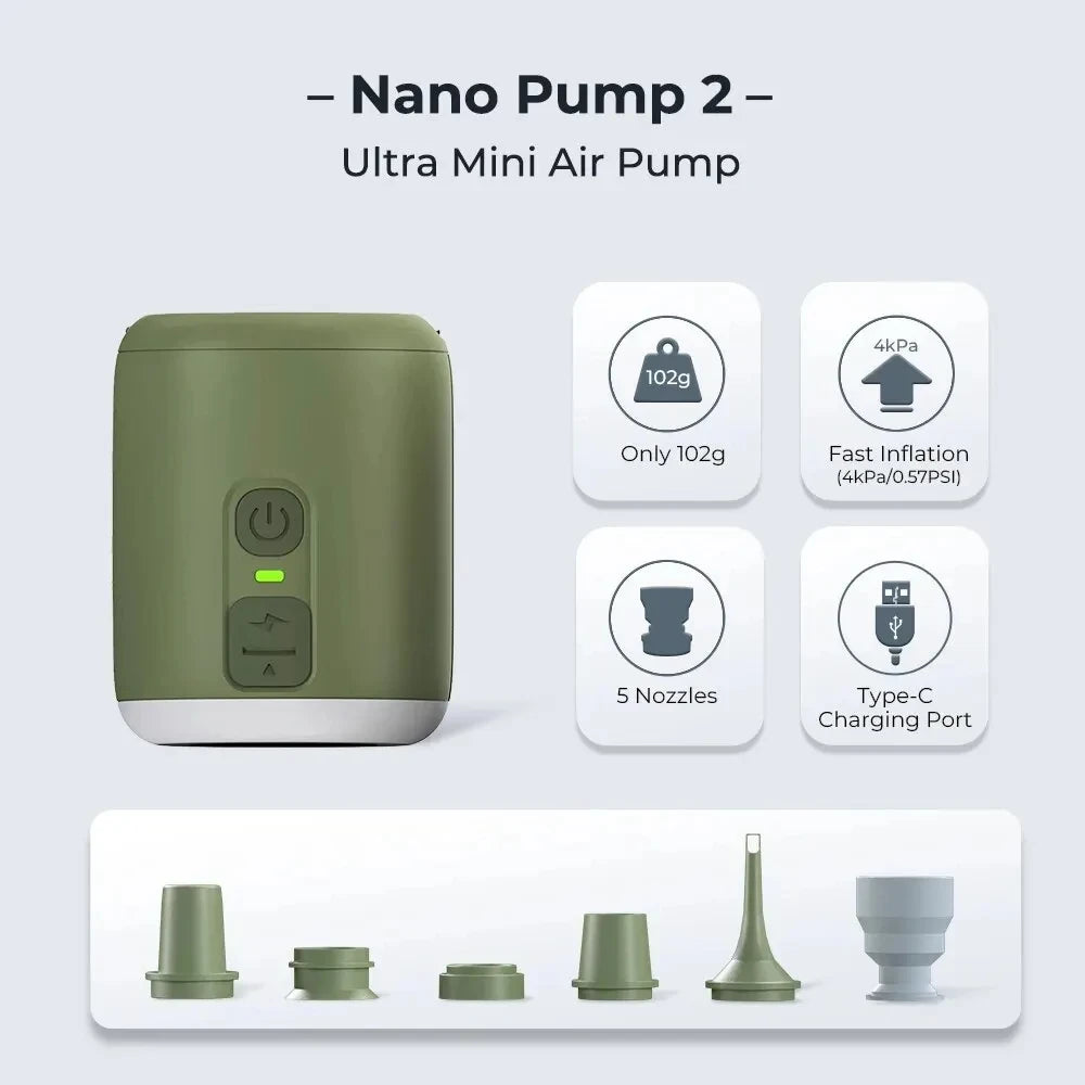 WESTTUNE Tiny Air Pump with Camping Lantern – 4.5kPa Inflator