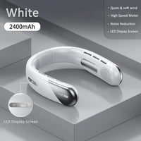 Wearable Neck Fan with LED Display – 360° Portable Cooling Fan, 5 Speeds & Low Noise Design