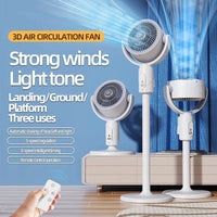 360° Quiet Floor Fan – Powerful Adjustable Height Standing Fan with Remote Control