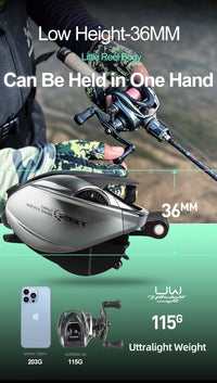 Ultra Lightweight BFS Baitcasting Reel – Aluminum Spool Fishing Reel for Bass & Trout Fishing