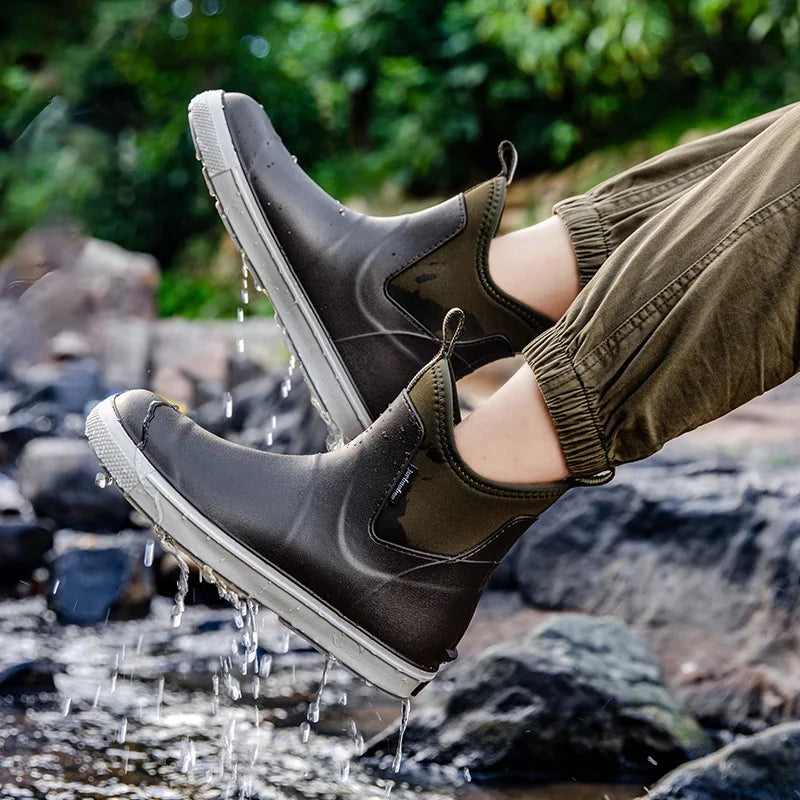 Men’s Heavy Duty Waterproof Rain Boots – Durable Outdoor Fishing & Work Boots