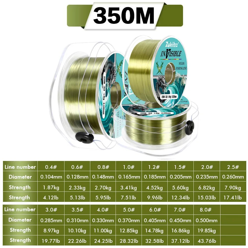Ultra Strong Monofilament Fishing Line – Durable Carp Fishing Mono Wire (220M-350M)