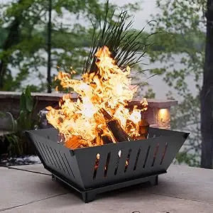 25 Inch Outdoor Fire Pit Wood Burning Campfire Pit