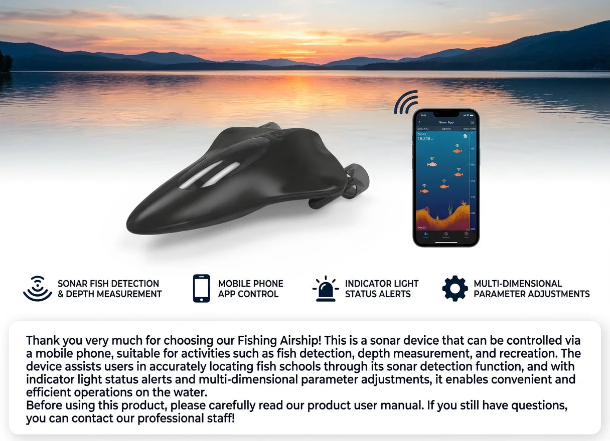 Remote-Controlled Sonar Fish Finder with App Wireless Depth Finder Fish Icons Wifi fish finder fishing fishfinder boat kayak