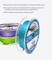 Heavy Duty X8 Braided Fishing Line – PE Multifilament Fishing Thread for Squid & Saltwater Fishing