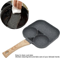 Pancake Egg Frying Pan 4 Cups Omelet Poached Egg Pan for Breakfast Divided Coating with Non Sticking Handle JT888