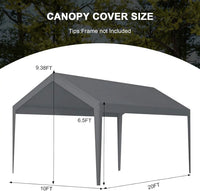 10x20 Heavy Duty Carport Canopy Replacement Cover