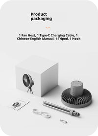 HOMEFISH Rechargeable Camping Fan – Wireless Ceiling & Desktop Fan with LED Light and Power Bank