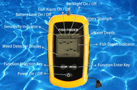 Alarm 100M Portable Sonar Fish Finders 45 degrees Sonar Coverage Echo Sounder Alarm Transducer Lake Sea Fishing