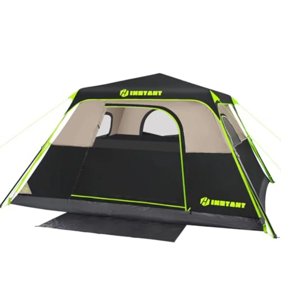 6 Person Instant Camping Tent – Waterproof Pop Up Tent with Rainfly, 60-Second Setup Automatic Family Shelter