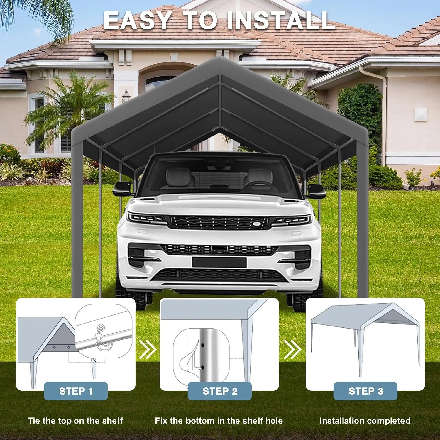 10x20 Heavy Duty Carport Canopy Replacement Cover