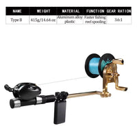 Portable Aluminum Fishing Line Spooler – Heavy Duty Handheld Reel Line Winder Tool