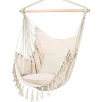 Heavy Duty Macrame Hanging Chair with Cushions