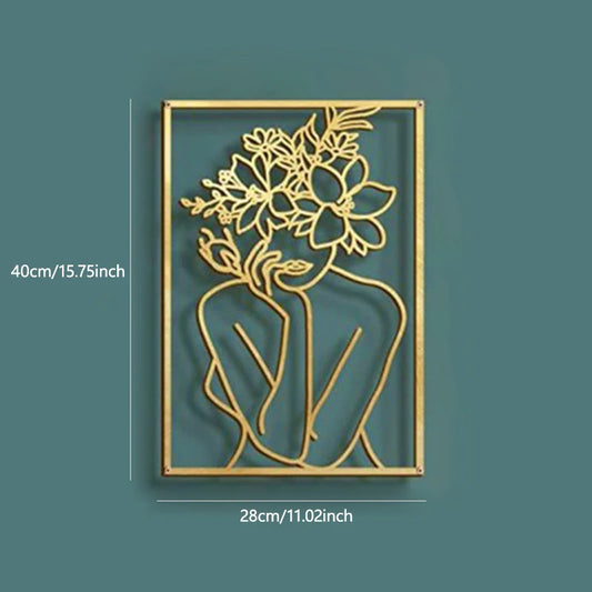 Metal Pendant Art - Elegant Female Figure