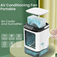 HOMEFISH Portable Air Cooler Fan – Dual Spray Ultrasonic Desktop Fan with Night Light