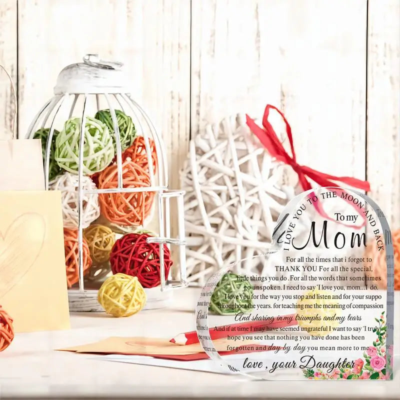 Heart Acrylic Keepsake - Gift for Mom