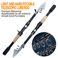 Ultra Lightweight Telescopic Baitcasting Fishing Rod – Carbon Fiber Spinning & Casting Rod with Wooden Handle