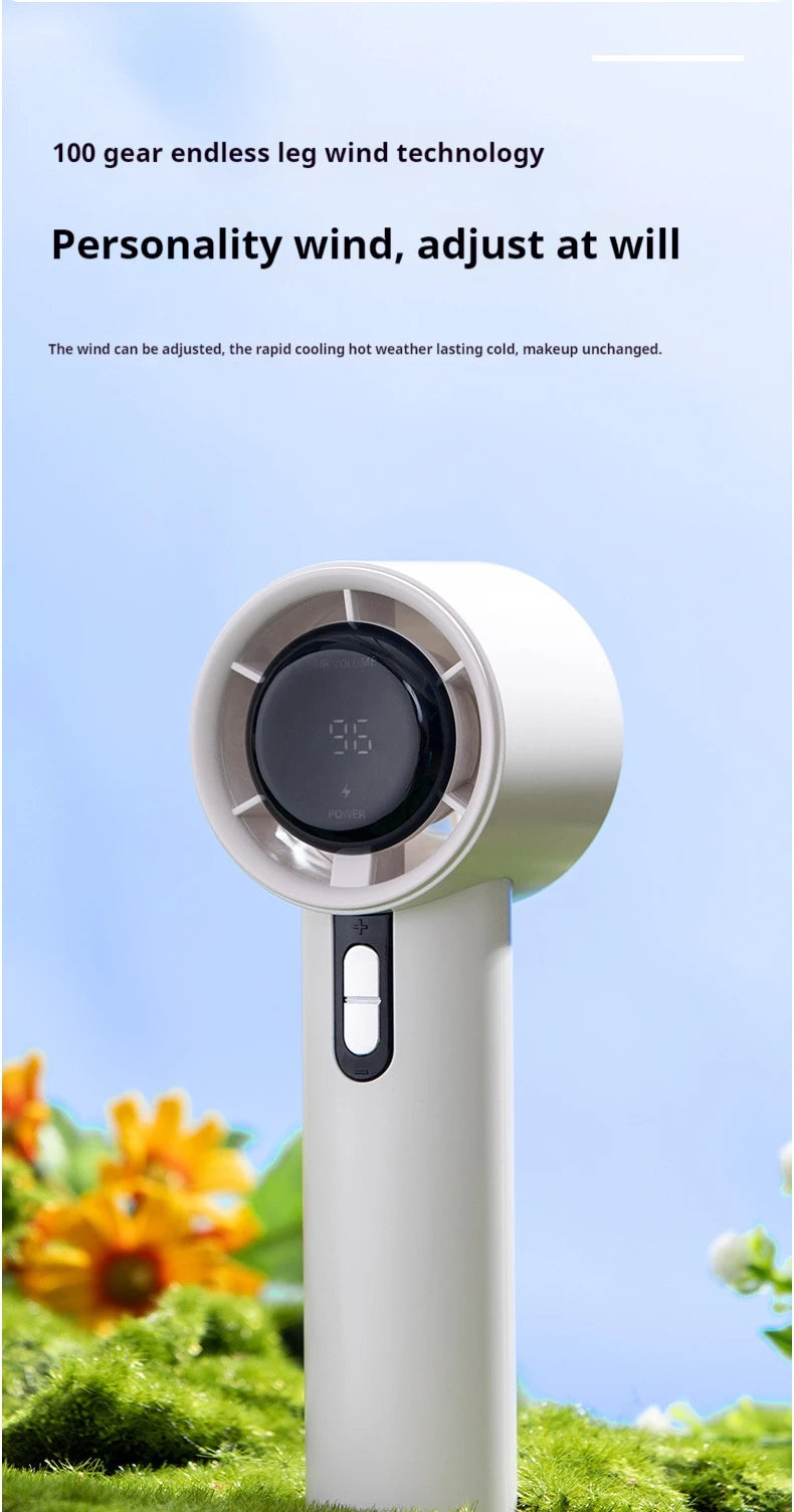 5200mAh Handheld Cooling Fan – USB Rechargeable Fan with LED Display & Cooling Plate