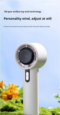 5200mAh Handheld Cooling Fan – USB Rechargeable Fan with LED Display & Cooling Plate