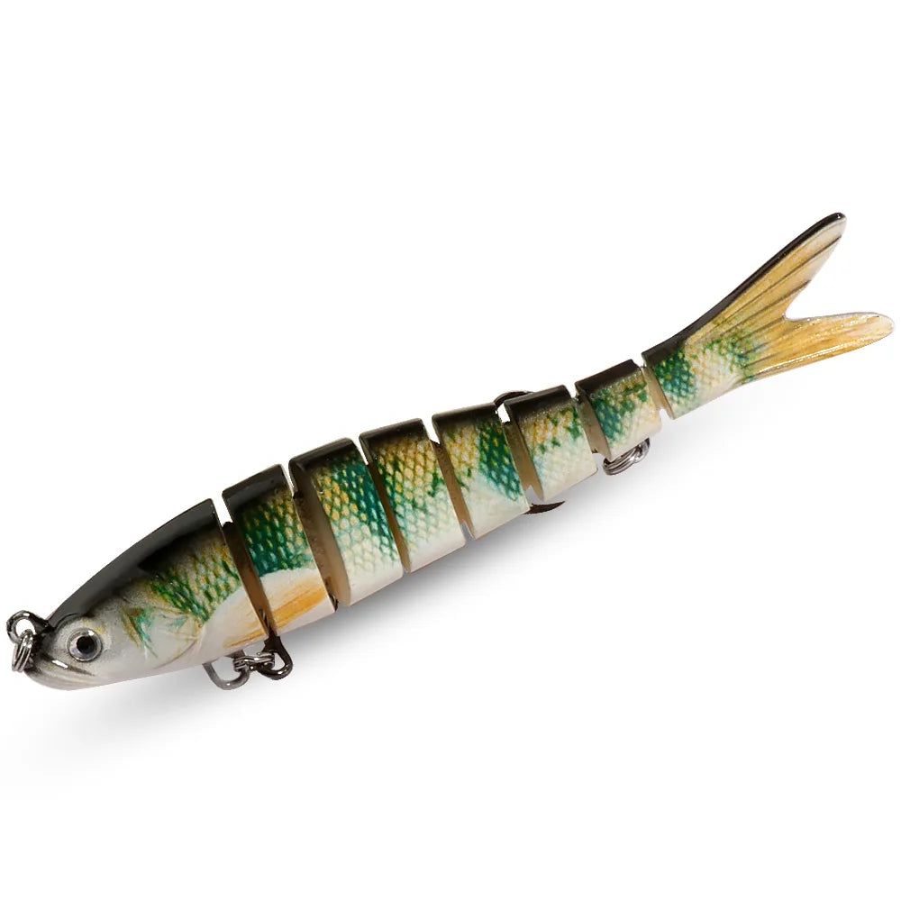 8-Segment Swimbait Fishing Lure – Slow Sinking Jointed Bass & Carp Hard Bait with Treble Hooks