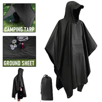 3-in-1 Waterproof Rain Poncho for Camping & Hiking