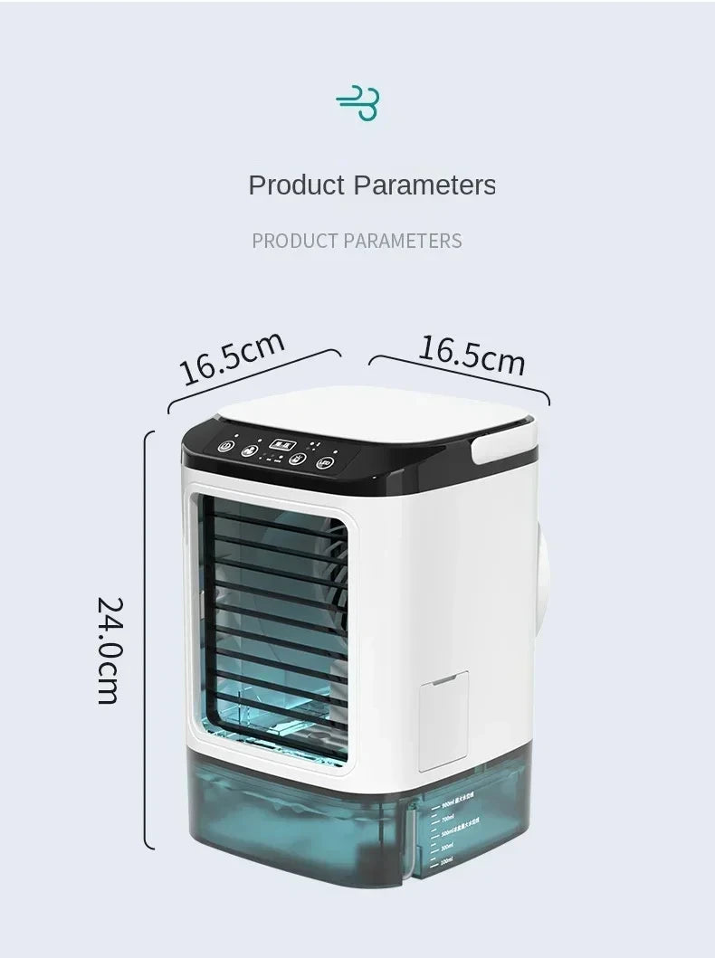 HOMEFISH Portable Air Cooler Fan – Dual Spray Ultrasonic Desktop Fan with Night Light