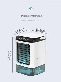 HOMEFISH Portable Air Cooler Fan – Dual Spray Ultrasonic Desktop Fan with Night Light