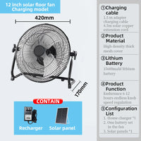 Battery Operated Solar Fan – Portable Indoor & Outdoor Fan with USB Phone Charging Output
