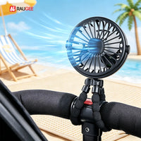Mini Rechargeable Clip Fan – 360° Rotating Stroller, Bike & Car Tripod Fan