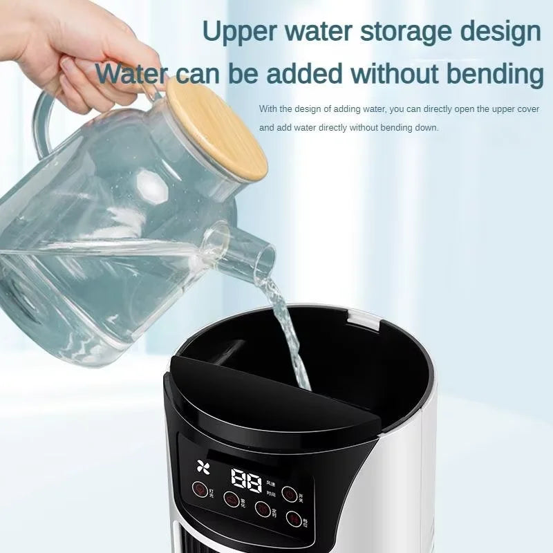 Portable USB Mist Cooling Fan – Bladeless Desktop Humidifier Fan with Timer
