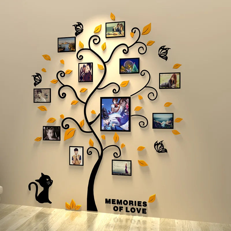 3D Acrylic Family Photo Tree Wall Stickers