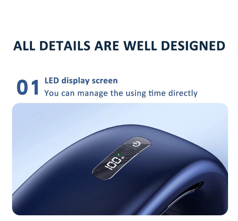 Wearable Neck Fan with LED Display – 360° Portable Cooling Fan, 5 Speeds & Low Noise Design