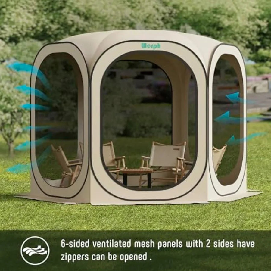 10x10 Pop Up Screen Tent Gazebo with Mosquito Net