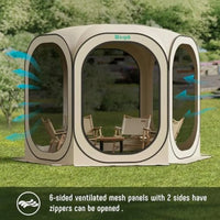 10x10 Pop Up Screen Tent Gazebo with Mosquito Net