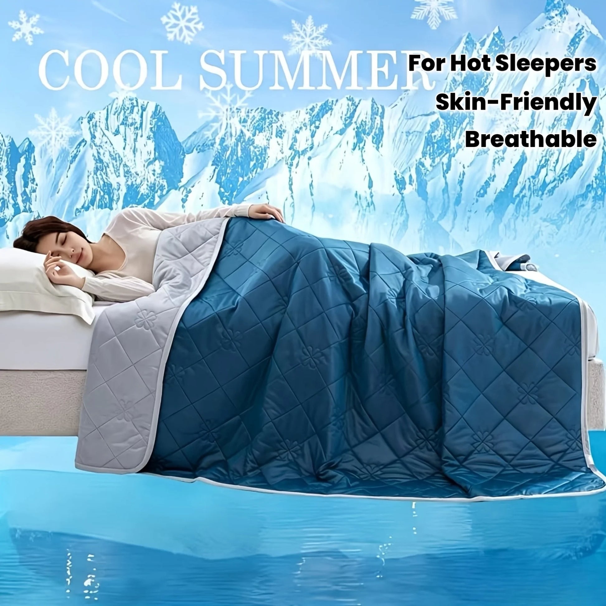 Double Sided Cooling Summer Blanket – Lightweight Breathable Thin Quilt for Hot Sleepers, Bed & Easy Care Comfort