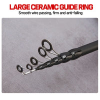 Ultra Lightweight Telescopic Baitcasting Fishing Rod – Carbon Fiber Spinning & Casting Rod with Wooden Handle