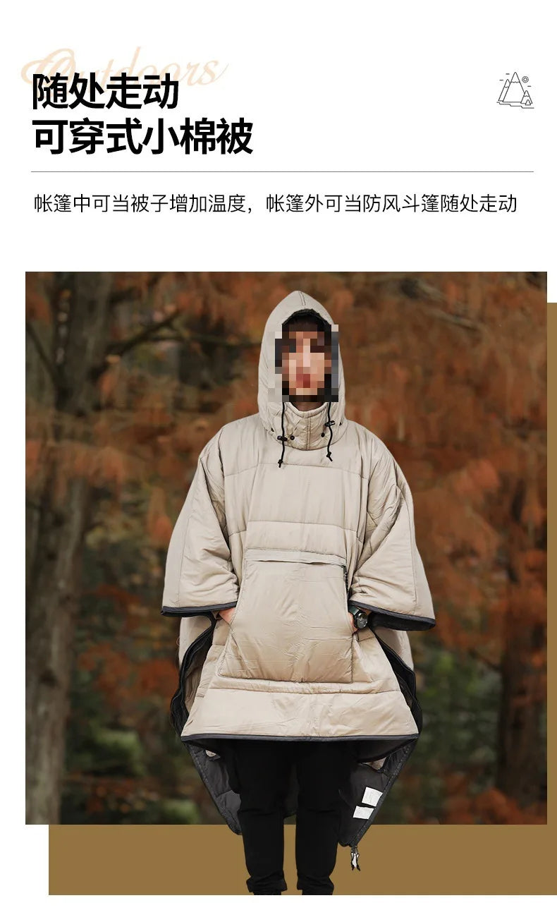 Waterproof Wearable Sleeping Bag Camping Poncho