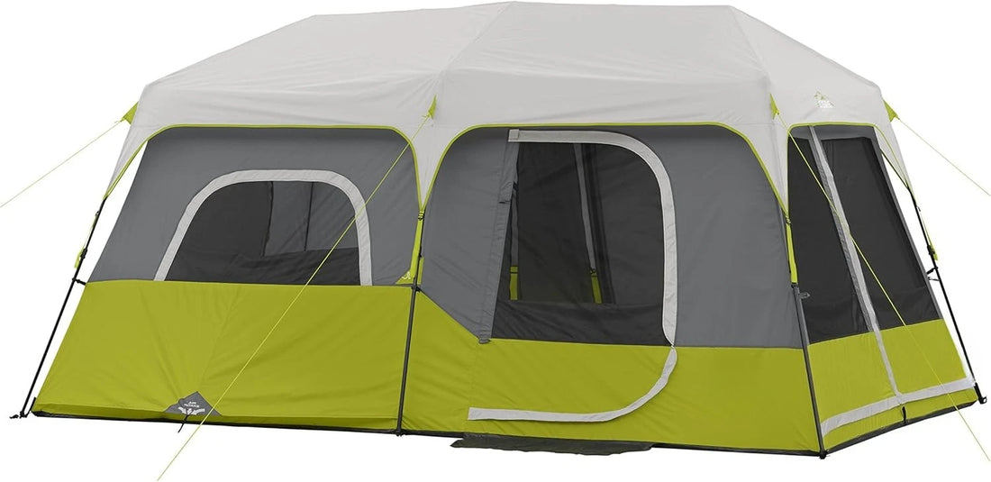 9 Person Instant Cabin Tent 14x9 FT – Large Family Camping Tent Waterproof Outdoor Shelter (Green)