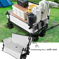 Collapsible Folding Utility Beach Cart Wagon Heavy Duty Large Capacity Fold Wagon Ourdoor Trolley Portable Garden Camping Cart