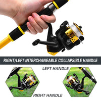 Portable Glass Fiber Telescopic Fishing Rod – Heavy Duty Baitcasting Fishing Pole