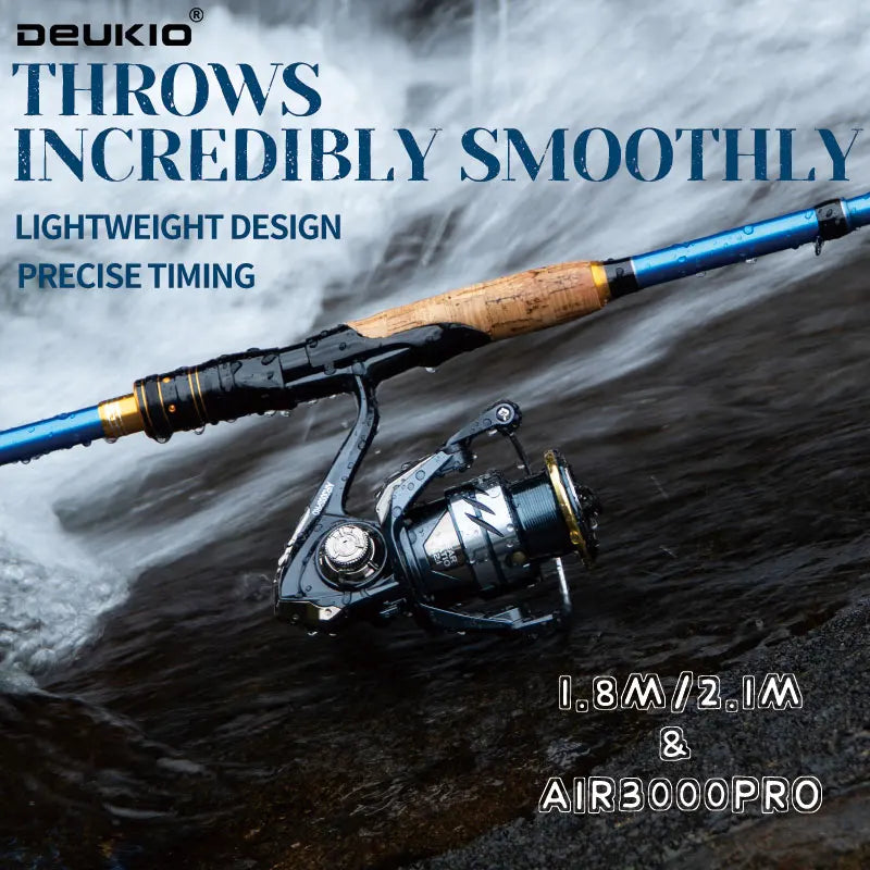 Heavy Duty Carbon Fiber Fishing Rod & Reel Combo – Portable 4/5 Section Spinning Fishing Set with 3000 Reel