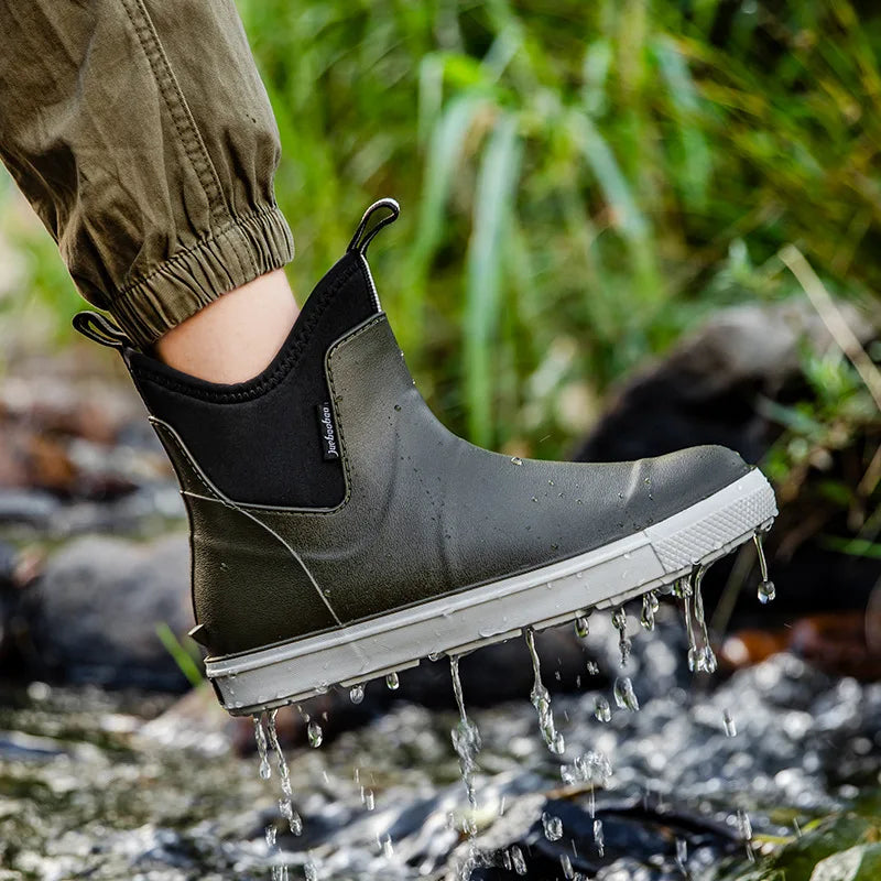 Men’s Heavy Duty Waterproof Rain Boots – Durable Outdoor Fishing & Work Boots